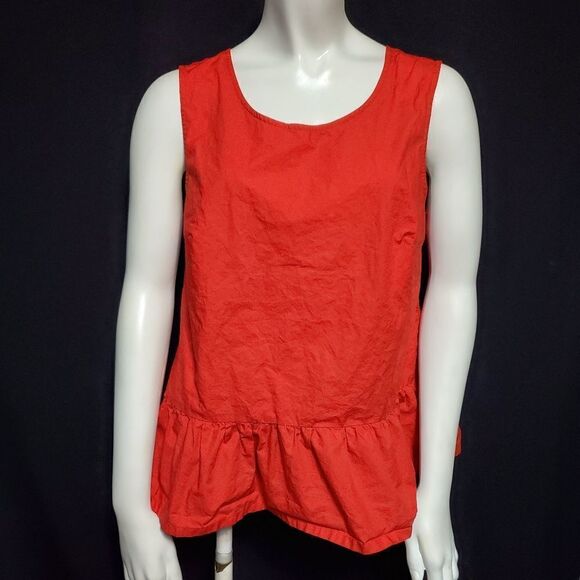 J. Crew Red Bow Back Peplum Tank Top (S) - Picture 3 of 6